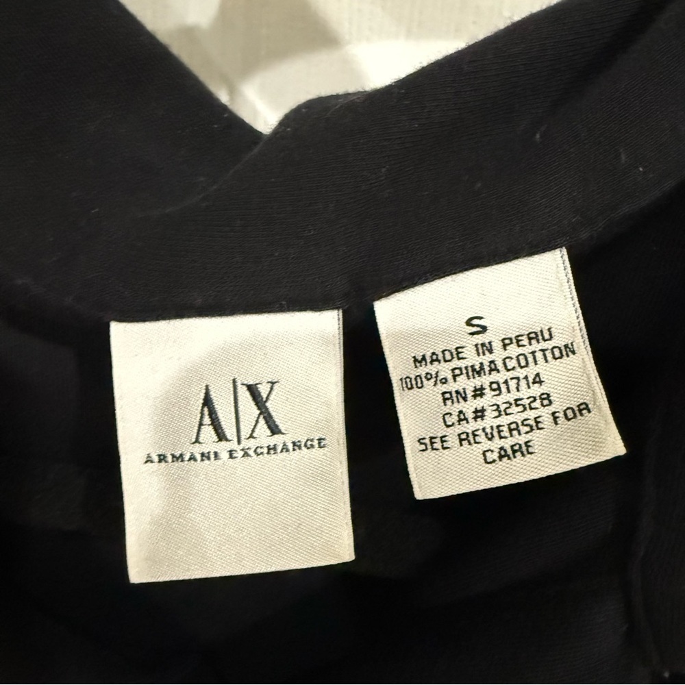 Armani Exchange Men’s Black Cotton Polo - Picture 4 of 5